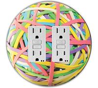 Rikki Knight RND-GFIDOUBLE-108 - Anello in gomma con doppia sfera rotonda GFI