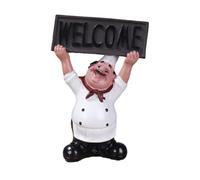 Rikuuui Fat Chef, statuetta in resina per messaggi, porta stuzzicad | Statua in resina dipinta a mano resistente che serve funzioni pratiche come affascinante ornamento da cucina C