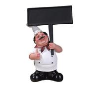 Rikuuui Fat Chef, statuetta in resina per messaggi, porta stuzzicad | Statua in resina dipinta a mano resistente che serve funzioni pratiche come affascinante ornamento da bancone della cucina B