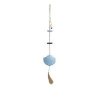Rikuuui Ornamento da spiaggia in legno bohémien con perline e corda di canapa, decorazione rustica da appendere con nappa, per casa colonica nautica, decorazione da parete, 70 cm, stile costiero