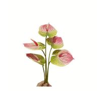 Rikyo 5 fiori artificiali di giglio anthurium da 61 cm permanenti per la decorazione della casa bouquet e foglie verdi per addio al nubilato feste di nozze, decorazioni per negozi piccoli fiori