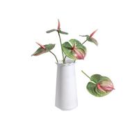 Rikyo 5 fiori artificiali di giglio di Anthurium da 61 cm, indelebili, decorazione per la casa, matrimoni, festival, feste, artigianato, decorazione per negozi, piccoli bouquet di fiori (verde)