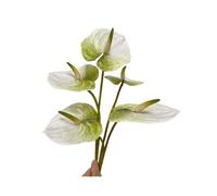 Rikyo 5 fiori artificiali di giglio di Anthurium da 61 cm, permanenti, per la decorazione della casa, bouquet e foglie verdi, per matrimoni, feste, piccoli bouquet di fiori e accessori decorativi per