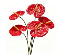 Rikyo 5 pezzi 61 cm fiori artificiali di giglio di anthurium permanenti per decorazione della casa, bouquet di fiori per casa, sposa, matrimonio, festival, feste, artigianato, decorazione negozio