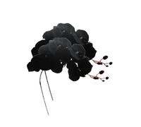 Rikyo 8 teste di orchidee finte nere, bouquet da 101,6 cm con 2 steli Phalaenopsis che non sbiadiscono, fiori finti per la decorazione della casa, l'ufficio, decorazione per feste di nozze