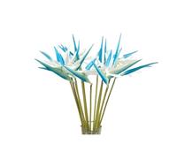 Rikyo Fiori artificiali 6 pezzi uccello del paradiso fiori permanenti, 58,4 cm, strelitzia tropicale imitazione pianta bouquet di fiori per ufficio, casa, feste, piante in vaso (bianco in blu)