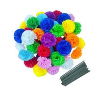 Rikyo Set di 50 garofani artificiali in seta con steli, riempitivi per vasi per la decorazione della casa, matrimoni, feste, compleanni, decorazioni per torte, bouquet da polso fai da te, teste di