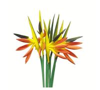 Rikyo Strelitzia - Fiori artificiali multicolore, 6 pezzi, uccelli del paradiso 58,4 cm, fiori permanenti, pianta tropicale imitazione mazzi di fiori per ufficio, casa, feste, piante in vaso (giallo