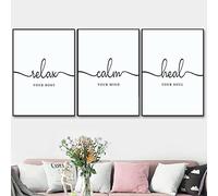 Rilassa il tuo corpo Calma la tua mente Guarisci la tua anima Citazioni di meditazione Stampa Poster Decor Wall Art Quadri su tela 30x45cm-3Pieces Frameless