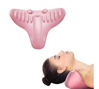 Rilassante per collo e spalle, cuscino per trazione del collo con massaggio shiatsu, dispositivo di trazione cervicale portatile per collo e spalle rilassamento muscolare (rosa)