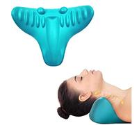 Rilassante per collo e spalle, cuscino per trazione del collo con massaggio shiatsu, dispositivo di trazione cervicale portatile per collo e spalle rilassamento muscolare (blu)