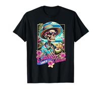 Rilassarsi Come Un Cattivo Summer Skeleton Beach Bum Vibes Maglietta