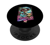 Rilassarsi come un cattivo Summer Skeleton Beach Bum Vibes PopSockets PopGrip Adesivo