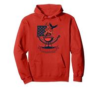 Rilassarsi, Grigliare, Realizzare Il Sogno Americano Felpa con Cappuccio, Unisex per Adulti, Rosso, XXL