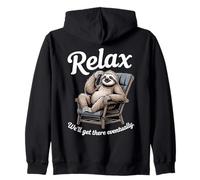 Rilassati Ci arriveremo alla fine Sloth Lounge Felpa con Cappuccio