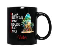 Rilassati Divertiti Viaggia Concediti Leggi Divertiti Tazza Mug Novità Tazze Da Tè Durevole Tazza Colazione Idea Regalo Per Ragazze Ufficio Colleghi 330ml