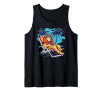 Rilassati e ricaricati con questo costume da leone freddo in vacanza Canotta