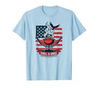 Rilassati, Griglia, Soddisfa il sogno americano Maglietta, Uomo, Celeste, M
