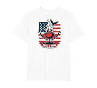 Rilassati, Griglia, Soddisfa il sogno americano Maglietta, Uomo taglie grandi, Bianco, 6X Tall