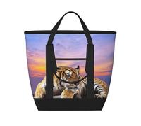Rilassati Tigre,Borsa porta pranzo grande capacità isolata per donne e uomini, lavoro, picnic, viaggi