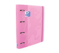 Rilegatore Europeo Oxford Touch A4+ - Copertina Extra Rigida Resistente - Dorso 45mm - Anelli 4Dx35mm - Ricarica 5x5 Inclusa - Colore Fucsia Pastello