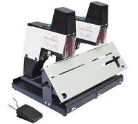 Rilegatrice Automatica a Sella, Cucitrice Elettrica da Tavolo, Cucitrice a Sella a Punto Piatto A3, 9 Velocità Regolabili, Protezione Inceppamento, Macchina per Rilegatura di Libri e Piastre,B