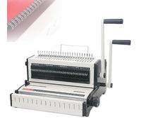 Rilegatrice Multifunzione con Grembiule E Anello In Ferro 3 In 1, Perforatrice E Rilegatrice Clip E Pettine, Margini 2,5/4,5/6,5Mm, Capacità Perforazione 20 Fogli per Documenti D'Ufficio,White