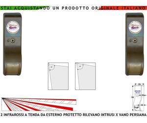 Rileva Ladro 2 Infrarossi Tenda Balcone Esterno Antifurto Sensori Colore Marrone