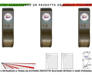 Rileva Ladro 3 Infrarossi Tenda Allarme Intrusi Balcone Esterno Sensore Marrone