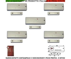 Rileva Vibrazioni Scasso CM20VR 5 Pezzi Bianco Via Radio LysaGSM Antifurto Sydra
