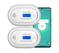 Aroha Smart Connect Rilevatore Monossido di Carbonio WiFi - Batteria da 10 Anni - Allarme Monossido di Carbonio Con Tuya & Smartlife - 2 pezzi