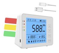 Rilevatore CO2 3 in 1 - Misuratore di CO2 per Interni/Casa - NDIR - SA1300P - Sensore Di Co2 - Data Logger - Misuratore Anidride Carbonica, Temperatura e Umidità RH con Allarme - Registratore di Dati