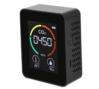 Rilevatore di CO2 3 in 1 Rilevatore di anidride carbonica, sensore CO2 portatile con display LCD, misuratore di temperatura e umidità con allarme per, tende a coltivazione, 400-5000ppm nero, r