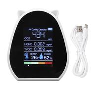 Rilevatore di CO2 Indoor Klatata, monitoraggio della qualità dell'aria di anidride carbonica portatile, alimentazione USB ad alta precisione 5 in 1 con temperatura di umidità TVOC