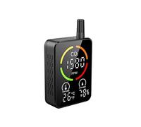 Rilevatore di CO2 Monitor della qualità aria Misuratore di CO2 Temperatura Umidità Sensore NDIR Misuratore di anidride carbonica Tester di concentrazione con allarme Per uso fai da te(Black)