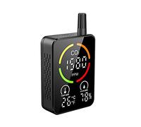 Rilevatore di CO2 Monitor della qualità dell'aria Misuratore di CO2 Temperatura Umidità Sensore NDIR Misuratore di anidride carbonica Tester di concentrazione con allarme Strumento fai da te(Noir)