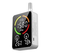 Rilevatore di CO2 Monitor della qualità dell'aria Misuratore di CO2 Temperatura Umidità Sensore NDIR Misuratore di anidride carbonica Tester di concentrazione con allarme Strumento fai da te(White)