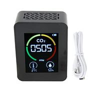 Rilevatore di CO2 Monitoraggio della qualità dell'aria a infrarossi con rilevamento dell'umidità della temperatura per il centro commerciale del ristorante ospedaliero scolastico, (Negro)