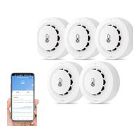 Rilevatore di fumo a due connessioni, dispositivo misurazione della temperatura e dell'umidità, allarme sonoro da 80 dB, funzione avviso push remoto(3pcs)