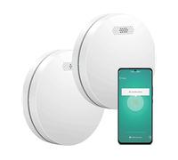 Aroha Smart Connect Rilevatore di Fumo WiFi - Batteria da 10 Anni, Sensore Fumo WiFi Con App Tuya & Smartlife - Allarme Anticendio - 2 pezzi
