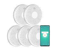 Aroha Smart Connect Rilevatore Di Fumo E Monossido Di Carbonio WiFi - Batteria Da 10 Anni - Allarme Antincendio & Monossido Carbonio - 5 pezzi