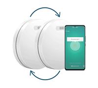 Aroha Smart Connect & Link Rilevatore di Fumo Collegabile e WiFi - Batteria da 10 Anni, Sensore Fumo WiFi Con App Tuya & Smartlife - Allarme Anticendio - 2 pezzi