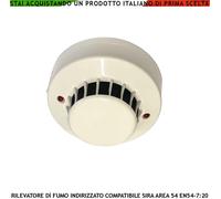 Rilevatore di Fumo Codice AREA54 SIRA Con Base da Soffitto Uscita OC 100 mA Loop