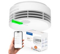 Hekatron Genius Plus Edition - Rilevatore di Fumo con Batterie Integrate e Cuscinetti Adesivi Inclusi - Bianco