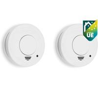 Smartwares Set di 2 rivelatori di fumo, Sensore ottico, Durata: 10 anni, Pulsante di prova, 85 DB, 10.048.28