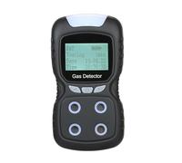 Rilevatore di gas digitale 4 in 1, monitor portatile di monossido di solfuro, tester di gas con display LCD, suono + luce, allarme a vibrazione Ampie applicazioni(Black)