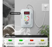 Rilevatore di gas naturale e rilevatore di monossido di carbonio CO, rilevatore di perdite di gas combustibile per gas, co, metano (CH4) in cucina