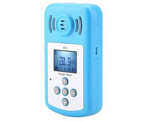 Rilevatore di Gas Ossigeno Portatile con Alimentazione a Batteria Allarme Acustico Visivo e Vibrazione Display Digitale Blu in Tempo Reale per Metallurgia Chimica e Centrale Elettrica