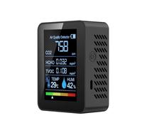 Rilevatore di gas, Rilevatore di anidride carbonica 5 in 1, temperatura/umidità, monitor a qualità 'aria(Noir)