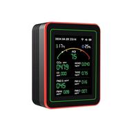 Rilevatore di gas, Rilevatore di qualità 'aria 15 in 1, CO2, temperatura, umidità, monitor a qualità 'aria(Noir)
